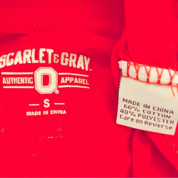 Ohio State Scarlet and Gray Authentic Apparel Lace Up Neck Long Sleeve Shirt S - Picture 9 of 9